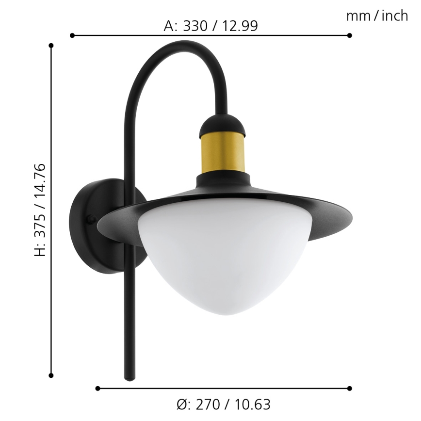 Eglo - Зовнішній настінний світильник 1xE27/60W/230V IP44