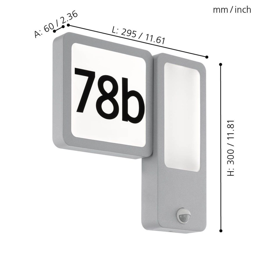 Eglo - Уличный светодиодный настенный светильник 2xLED/2,7W + 1xLED/3,6W/230V IP44