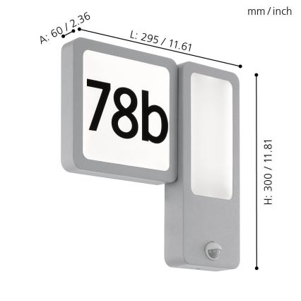 Eglo - Вуличний світлодіодний настінний світильник 2xLED/2,7W + 1xLED/3,6W/230V IP44