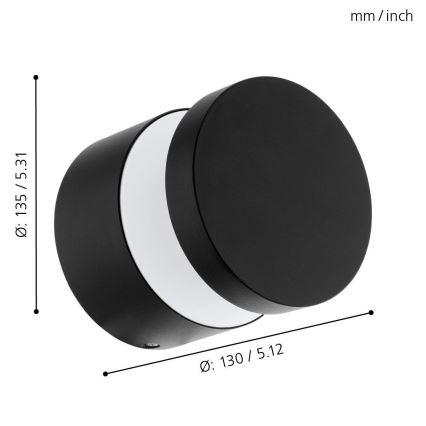 Eglo - Вуличний світлодіодний настінний світильник LED/11W/230V чорний IP44