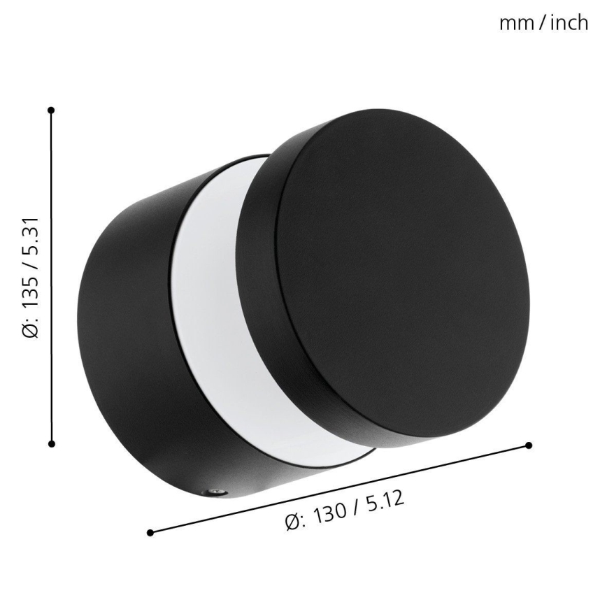Eglo - Вуличний світлодіодний настінний світильник LED/11W/230V чорний IP44