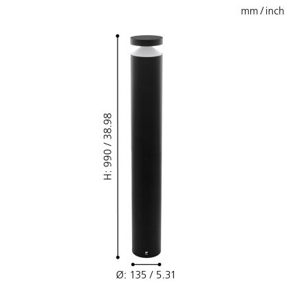 Eglo - Уличная светодиодная лампа LED/11W/230V IP4черная 990 мм