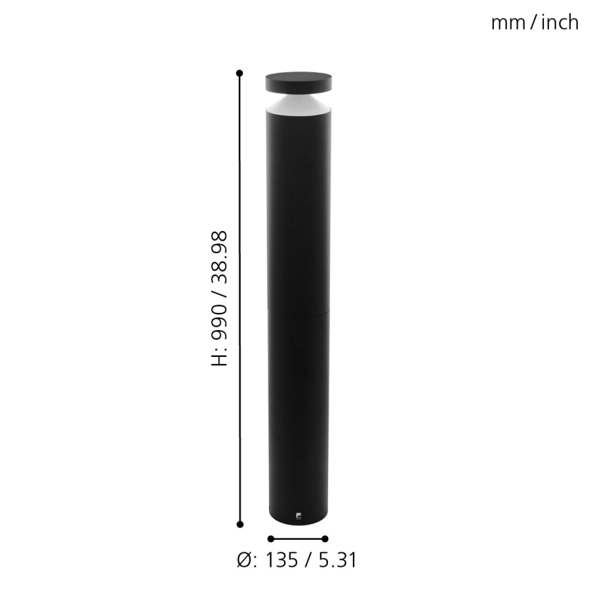 Eglo - Уличная светодиодная лампа LED/11W/230V IP4черная 990 мм