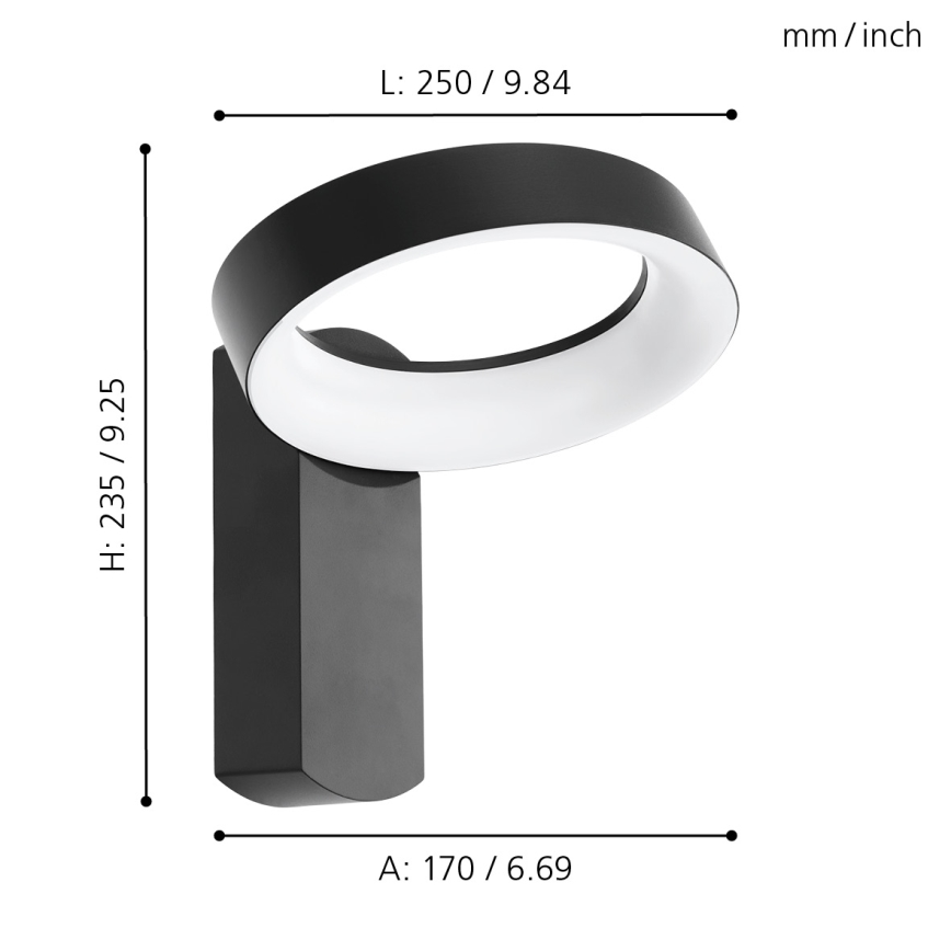 Eglo - Уличный светодиодный настенный светильник LED/11W/230V IP44