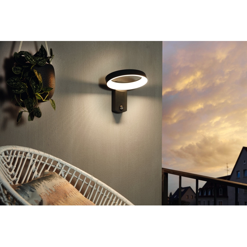 Eglo - Уличный светодиодный настенный светильник с датчиком LED/11W/230V IP44
