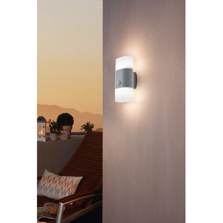 Eglo 97313 - Уличный светодиодный настенный светильник с датчиком FAVRIA 1 2xLED/5,5W/230V