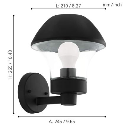 Eglo 97446 - LED з регульованою яскравістю Зовнішній настінний світильник VERLUCCA-C 1xE27/9W/230V IP44 Bluetooth