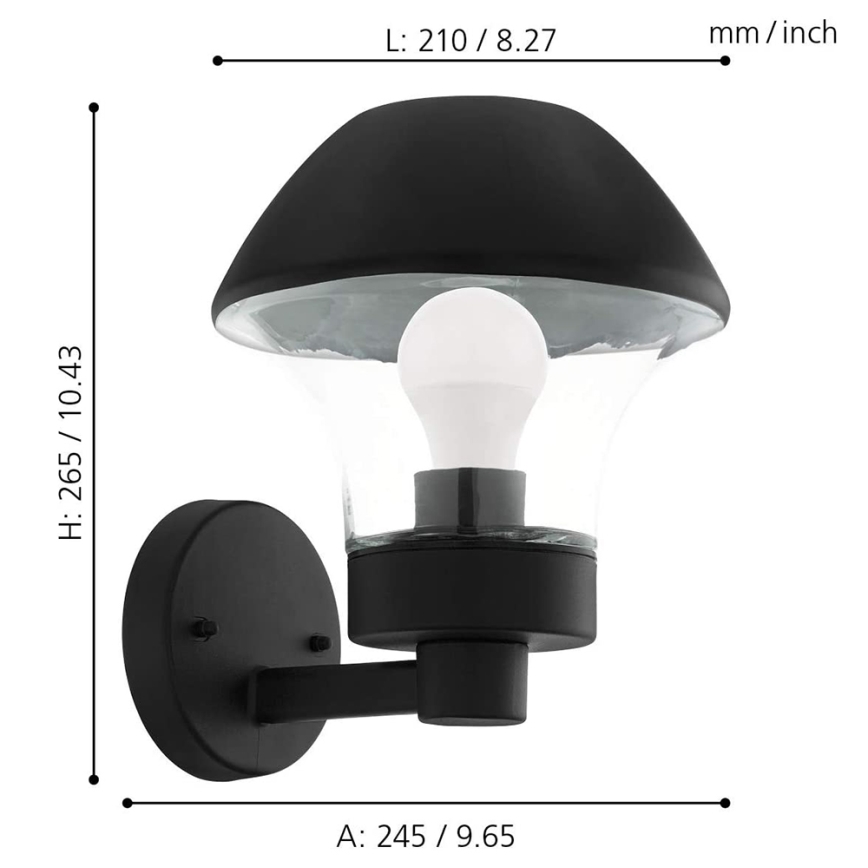 Eglo 97446 - LED з регульованою яскравістю Зовнішній настінний світильник VERLUCCA-C 1xE27/9W/230V IP44 Bluetooth