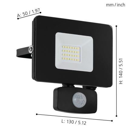 Eglo - Светодиодный прожектор с датчиком LED/20W/230V IP44