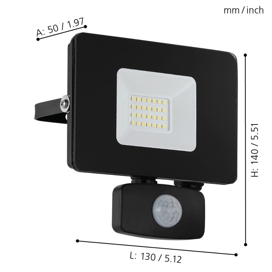 Eglo - Светодиодный прожектор с датчиком LED/20W/230V IP44