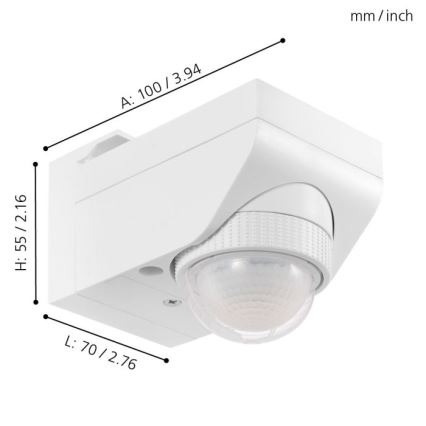 Eglo 97466 - Наружный датчик движения и сумерек DETECT ME 4 12 м белый IP44