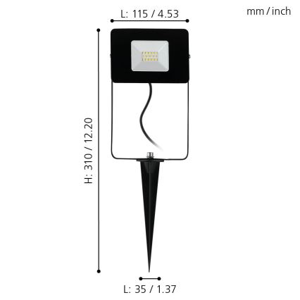 Eglo 97471 - Світлодіодний прожектор FAEDO 4 LED/10W/230V IP44