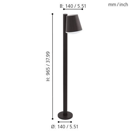 Eglo - Вулична LED лампа з регулюванням яскравості CALDIERO-C 1xE27/9W/230V антрацит IP44