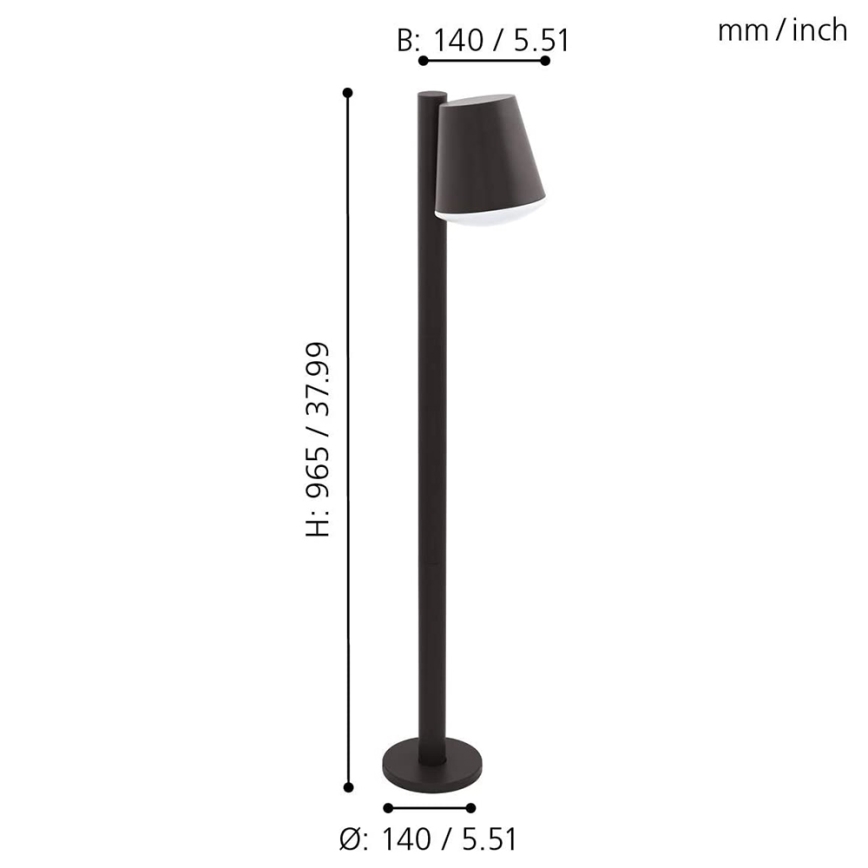 Eglo - Вулична LED лампа з регулюванням яскравості CALDIERO-C 1xE27/9W/230V антрацит IP44