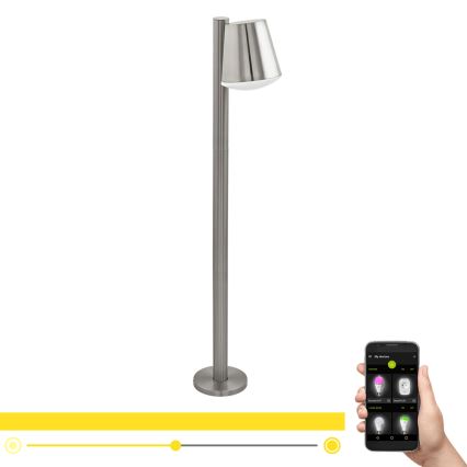 Eglo - Светодиодный RGB уличный светильник с диммером CALDIERO-C 1xE27/9W/230V IP44 матовый/хром