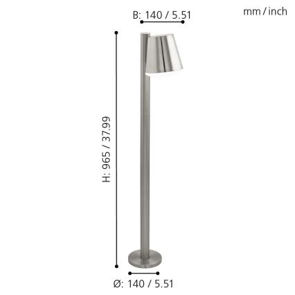 Eglo - Светодиодный RGB уличный светильник с диммером CALDIERO-C 1xE27/9W/230V IP44 матовый/хром