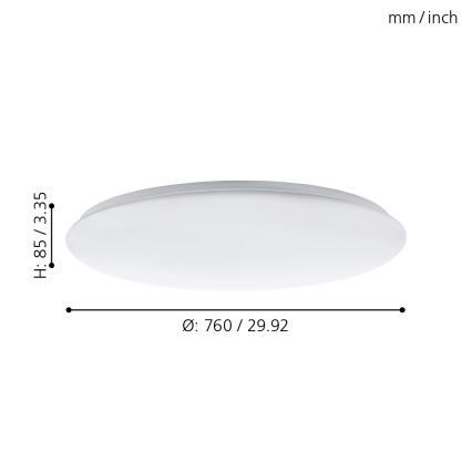 Eglo - Стельовий LED світильник з регулюванням яскравості LED/60W/230V + пульт дистанційного керування