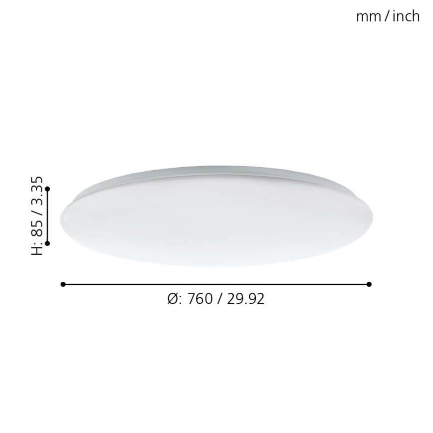 Eglo - Стельовий LED світильник з регулюванням яскравості LED/60W/230V + пульт дистанційного керування