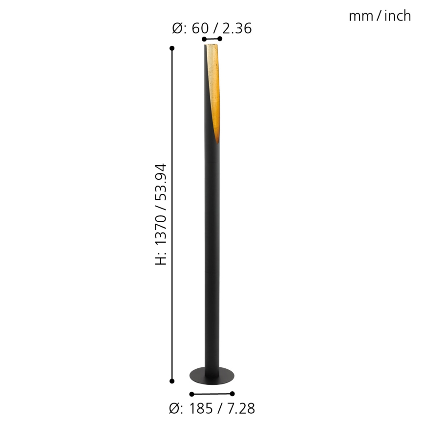 Eglo - Светодиодный торшер 1xGU10/4,5W/230V черный