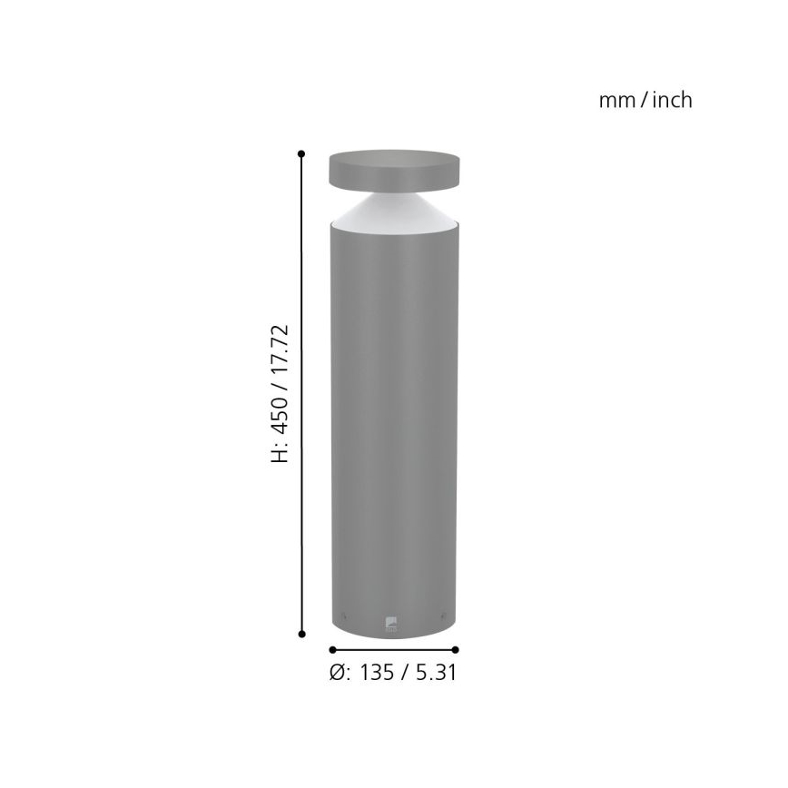 Eglo - Уличная светодиодная лампа LED/11W/230V IP4серая 450 мм