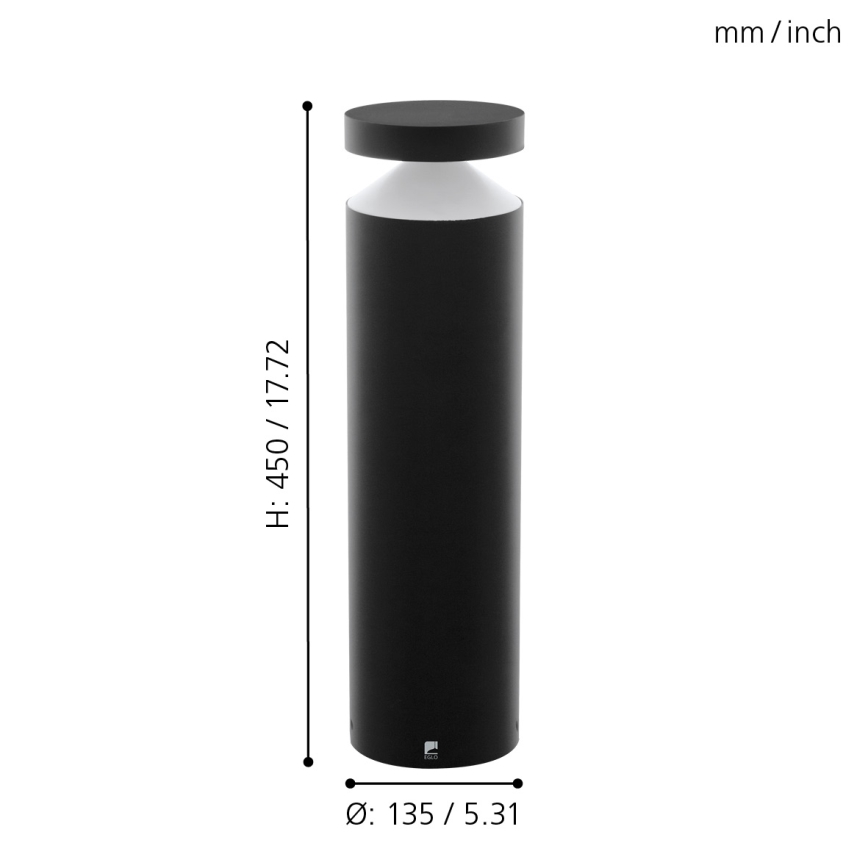 Eglo - Вулична світлодіодна лампа LED/11W/230V чорний 450 mm IP44