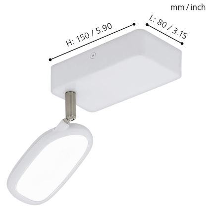 Eglo - Світильник точковий LED RGB PALOMBARE-C 1xLED/5W/230V