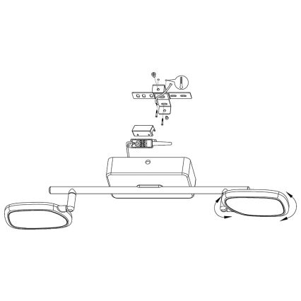 Eglo 97692 - Светильник точечный LED RGB PALOMBARE-C 2xLED/5W/230V