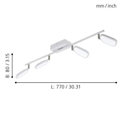 Eglo 97694 - Світильник LED RGB точковий PALOMBARE-C 4xLED/5W/230V