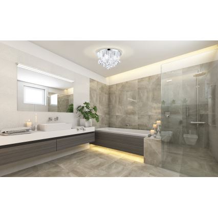 Eglo - Светодиодный хрустальный светильник для ванной комнаты 8xG9/3W/230V IP44