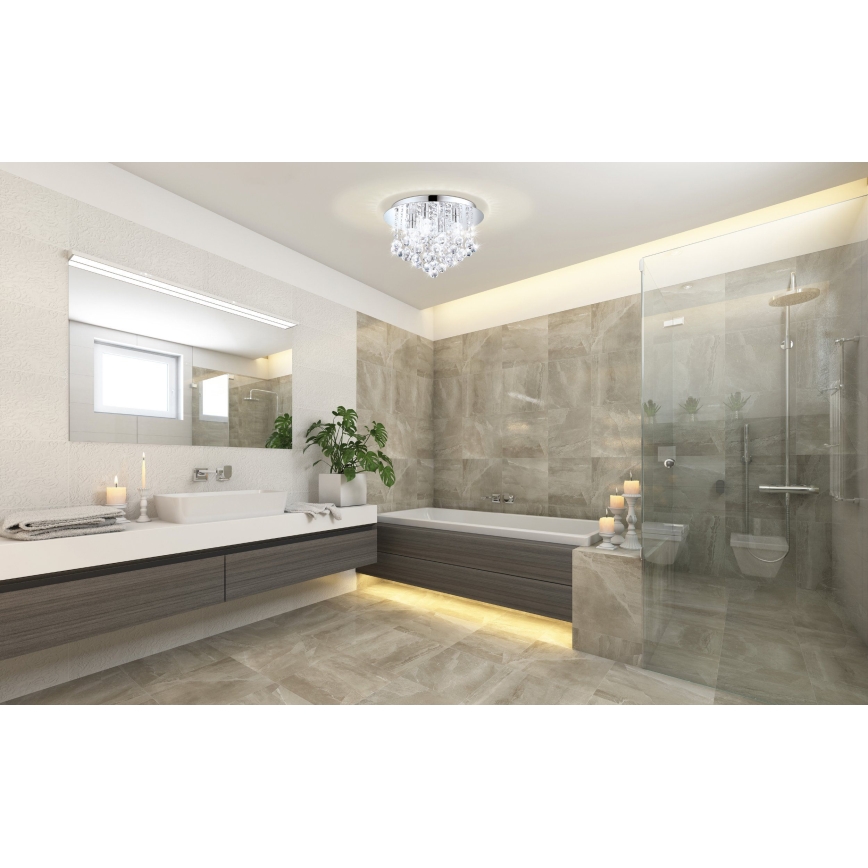 Eglo - Светодиодный хрустальный светильник для ванной комнаты 8xG9/3W/230V IP44