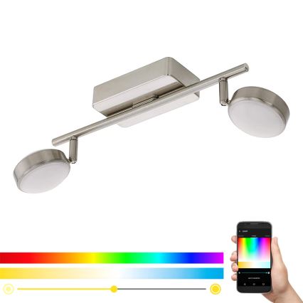 Eglo 97715 - LED RGB Точковий світильник з регулюванням яскравості CORROPOLI-C 2xLED/5W/230V