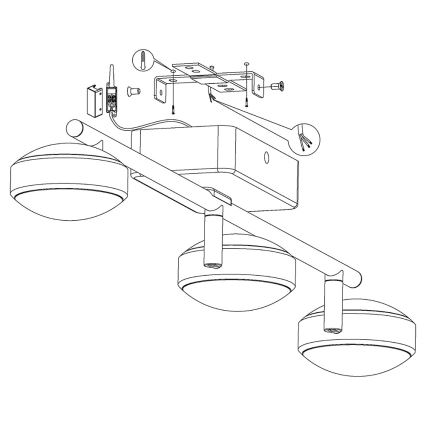 Eglo - Світильник точковий LED RGB CORROPOLI-C 3xLED/5W/230V