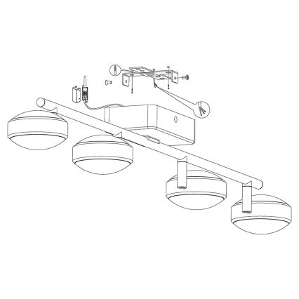 Eglo - LED RGB Точковий світильник з регулюванням яскравості CORROPOLI-C 4xLED/5W/230V