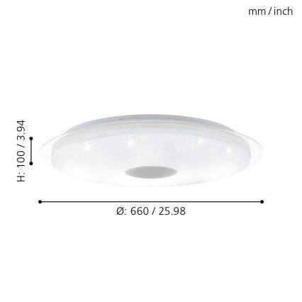 Eglo - Світильник стельовий світлодіодний димований LED/40W/230V + дистанційне керування