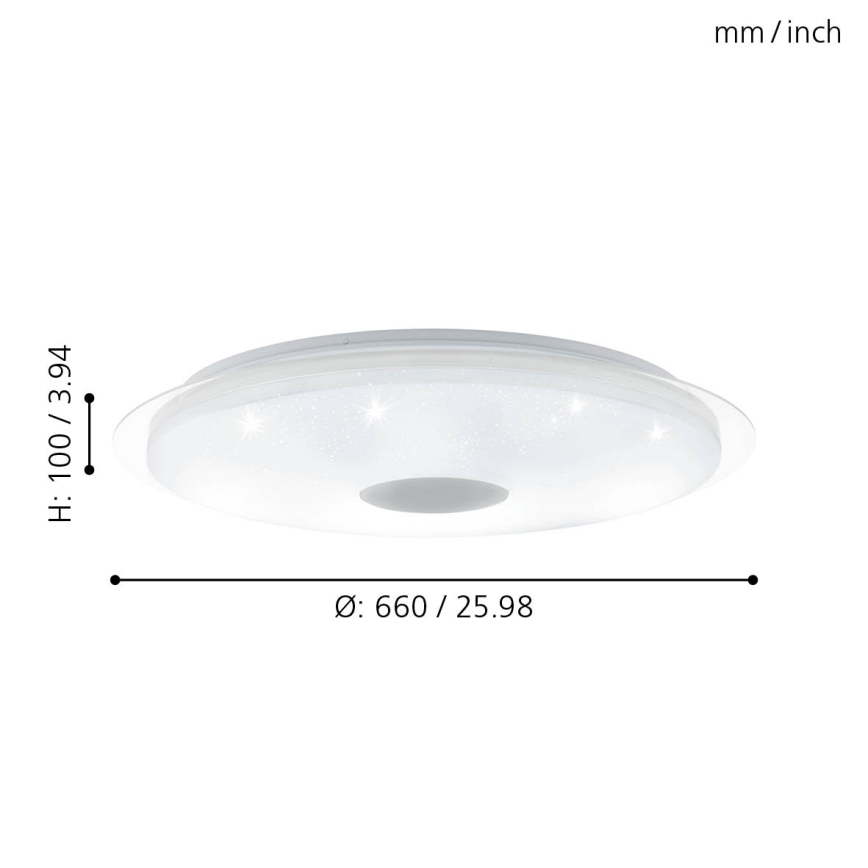 Eglo - Світлодіодний стельовий світильник з регульованою яскравістю LED/40W/230V
