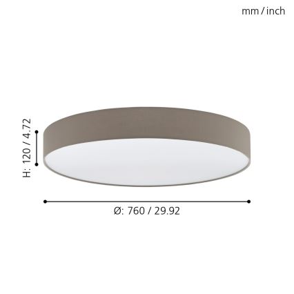 Eglo - Світлодіодний стельовий світильник з регульованою яскравістю LED/60W/230V