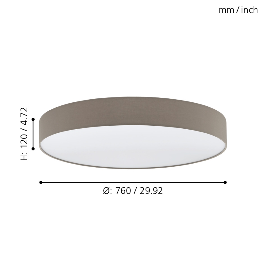 Eglo - Світлодіодний стельовий світильник з регульованою яскравістю LED/60W/230V
