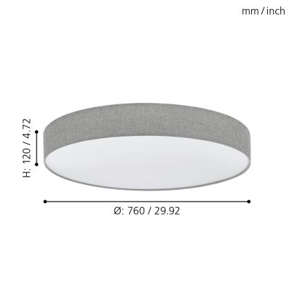 Eglo - Світлодіодний стельовий світильник з регульованою яскравістю LED/60W/230V