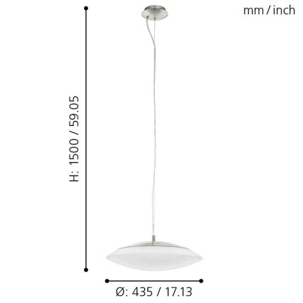 Eglo 97812 - RGB LED димований підвісний світильник на тросі FRATTINA-C LED/27W/230V