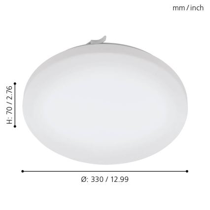 Eglo - Светодиодный потолочный светильник для ванной комнаты LED/17,3W/230V IP44