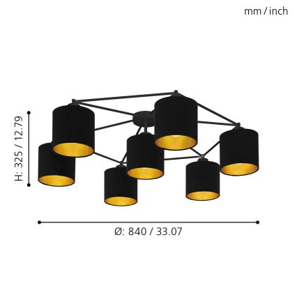 Eglo - Пристельова люстра 7xE27/40W/230V