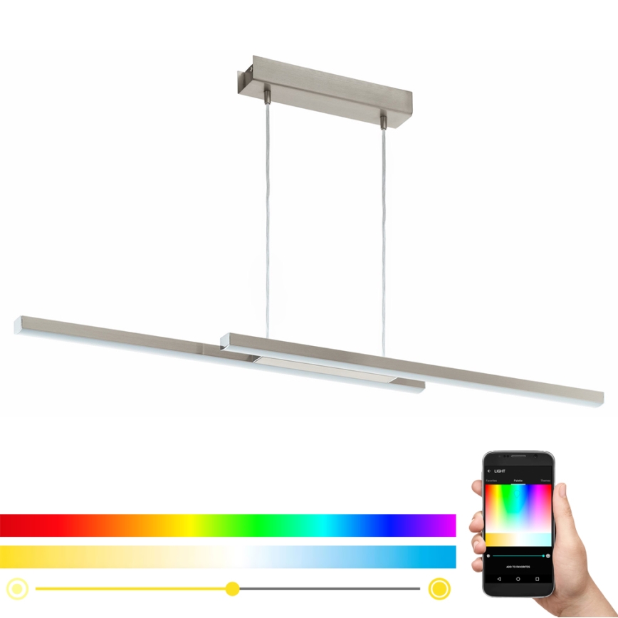 Eglo - Светодиодная подвесная RGB-люстра с регулированием яркости FRAIOLI-C 2xLED/17W/230V