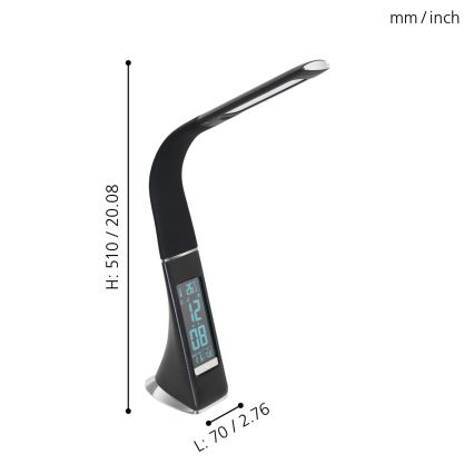 Eglo - з регульованою яскравістю Світлодіодна настільна лампа LED/3,2W/230V чорний