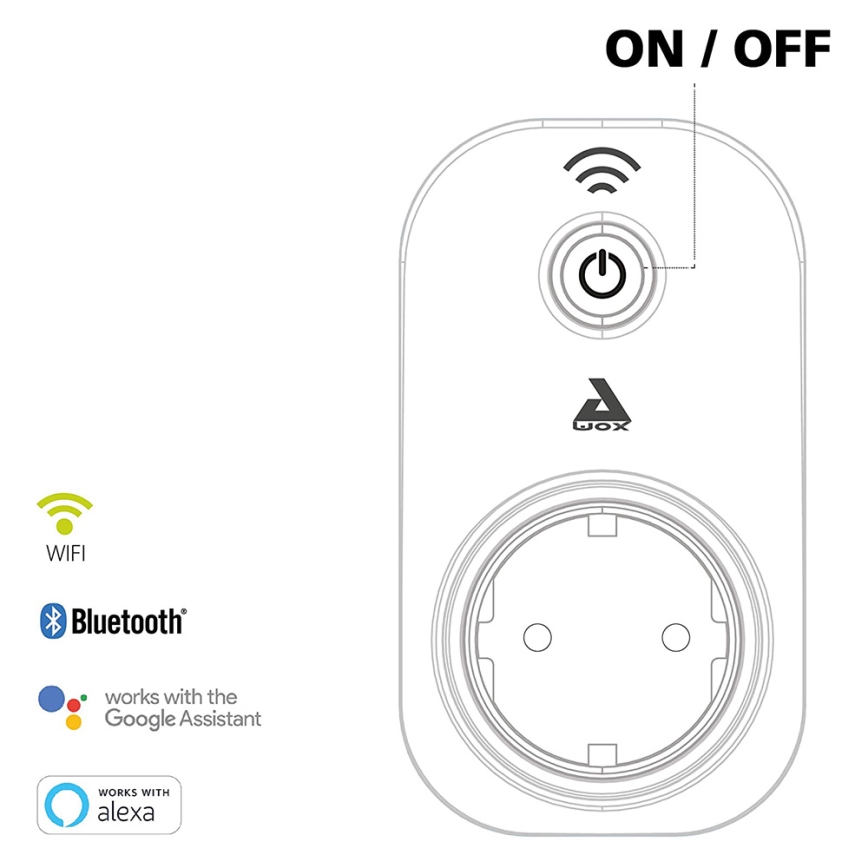 Eglo - Розумна розетка Connect plug PLUS 2300W SCHUKO Bluetooth