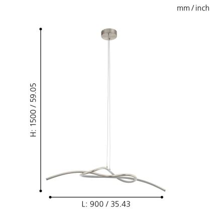 Eglo - Світлодіодна підвісна люстра LED/16W/230V