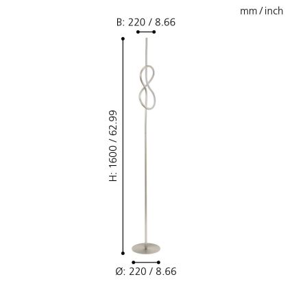 Eglo 97942 - Светодиодный торшер NOVAFELTRIA LED/13W/230V