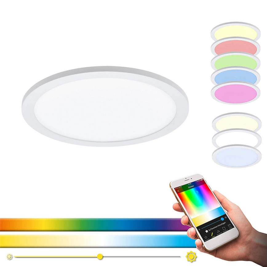 Eglo - диммируемый потолочный светильник LED RGBW SARSINA-C LED/16W/230V + дистанционное управление