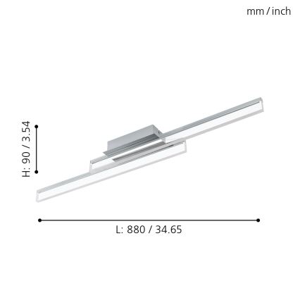 Eglo - LED-стельовий світильник для ванної кімнати 2xLED/11W/230V IP44