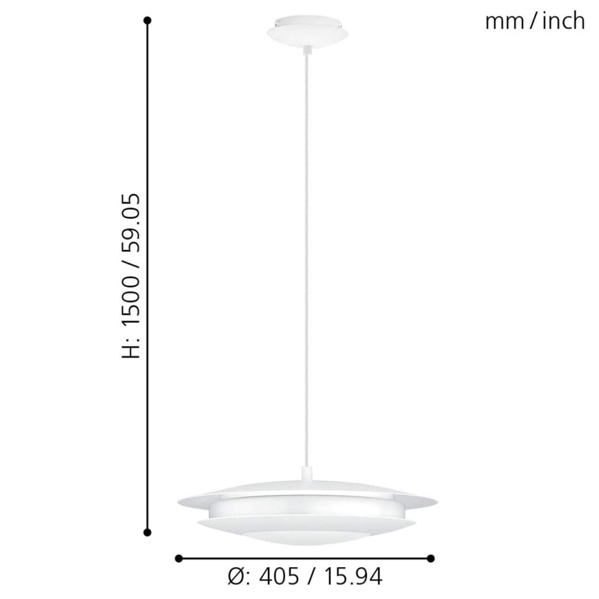 Eglo - Світлодіодна підвісна люстра з регульованою яскравістю MONEVA-C LED/18W/230V