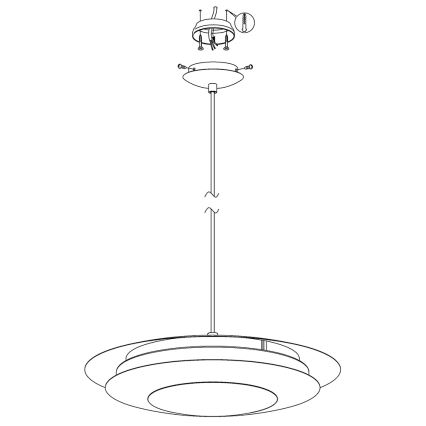 Eglo - Світлодіодна підвісна люстра з регульованою яскравістю MONEVA-C LED/18W/230V